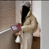 Side Drawstring Puffer Color Contrast Zippers Jacket